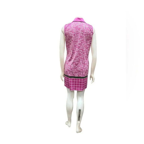 Izod Golf Dress EUC Mini Sleeveless Pink/White/Grey Size Medium - Picture 3 of 7